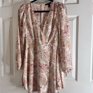 Forever 21 Paisley Print Long Sleeve Dress - Size Small